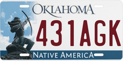 OK license plate 431AGK