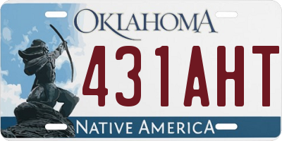 OK license plate 431AHT