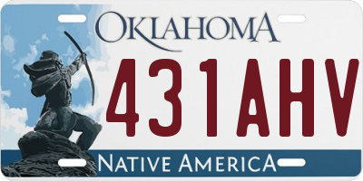 OK license plate 431AHV