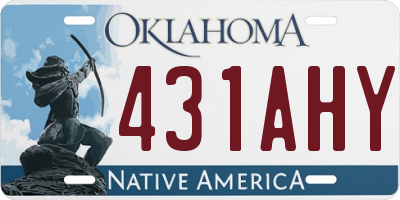 OK license plate 431AHY