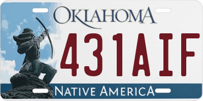 OK license plate 431AIF