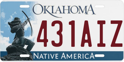 OK license plate 431AIZ