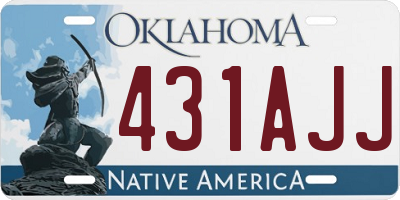 OK license plate 431AJJ