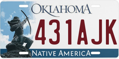 OK license plate 431AJK