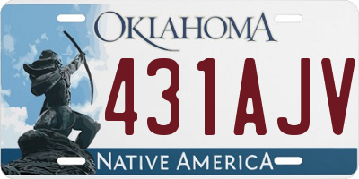 OK license plate 431AJV