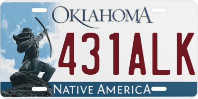 OK license plate 431ALK