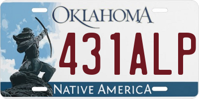 OK license plate 431ALP