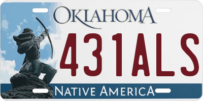 OK license plate 431ALS