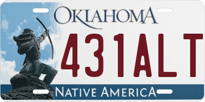 OK license plate 431ALT