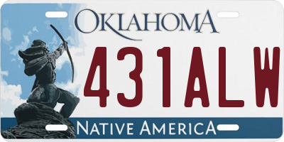 OK license plate 431ALW