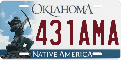 OK license plate 431AMA