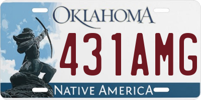 OK license plate 431AMG