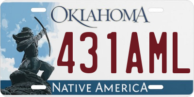 OK license plate 431AML