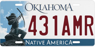 OK license plate 431AMR
