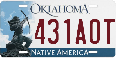 OK license plate 431AOT