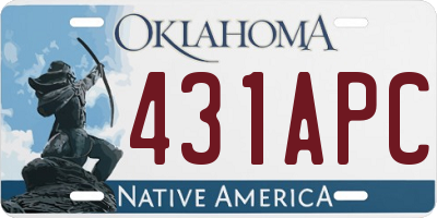 OK license plate 431APC