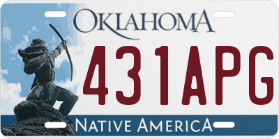 OK license plate 431APG