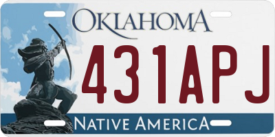 OK license plate 431APJ