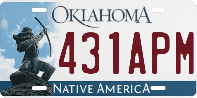 OK license plate 431APM