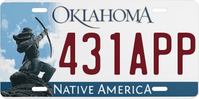 OK license plate 431APP