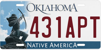 OK license plate 431APT
