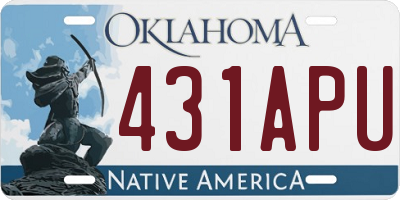 OK license plate 431APU