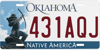 OK license plate 431AQJ