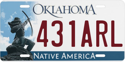 OK license plate 431ARL