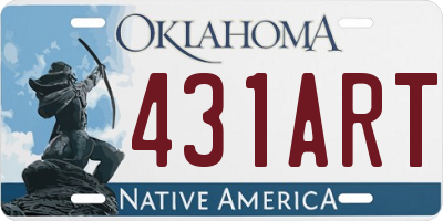 OK license plate 431ART