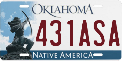 OK license plate 431ASA