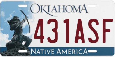 OK license plate 431ASF