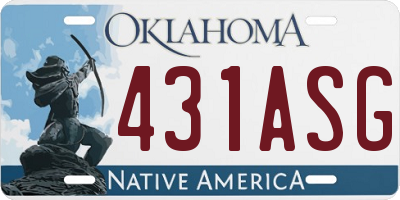 OK license plate 431ASG