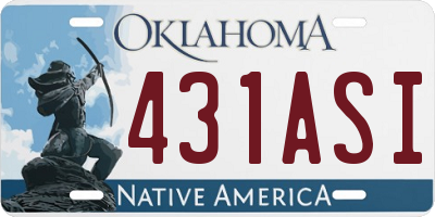 OK license plate 431ASI