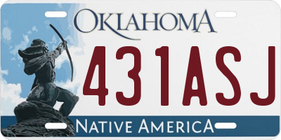 OK license plate 431ASJ