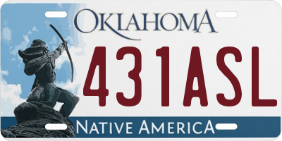 OK license plate 431ASL