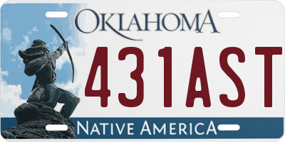 OK license plate 431AST