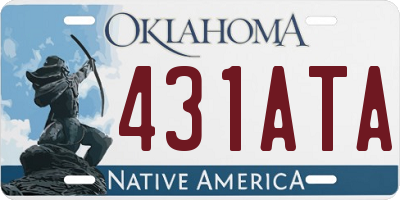 OK license plate 431ATA