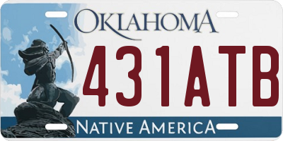 OK license plate 431ATB
