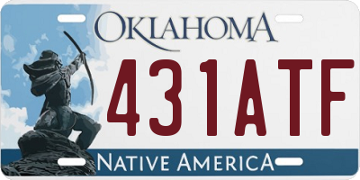 OK license plate 431ATF