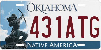 OK license plate 431ATG