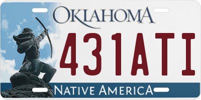 OK license plate 431ATI