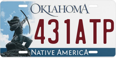 OK license plate 431ATP