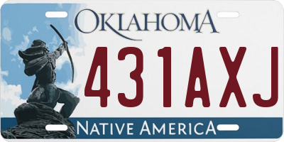 OK license plate 431AXJ