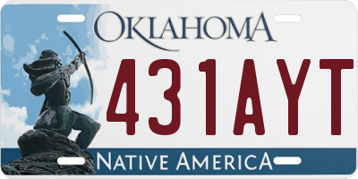 OK license plate 431AYT