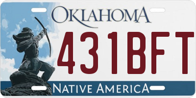 OK license plate 431BFT