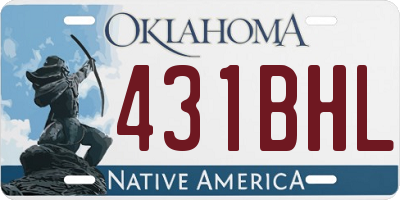 OK license plate 431BHL