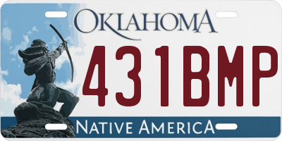OK license plate 431BMP
