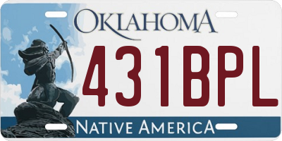 OK license plate 431BPL
