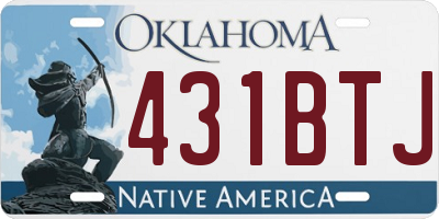 OK license plate 431BTJ