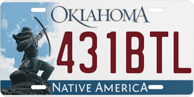 OK license plate 431BTL